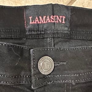 Lamasini Men's Sleek Black Denim Jeans